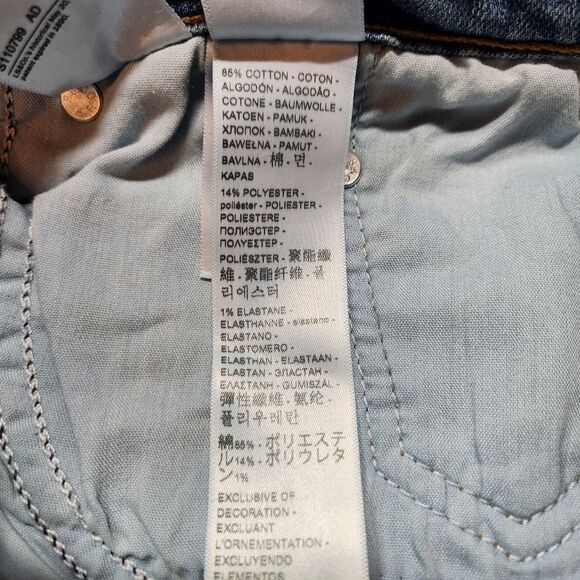 Levi's Wedgie Straight Fit Women's Jeans Raw Hem Blue Denim Cropped High Rise 18 - Picture 11 of 12